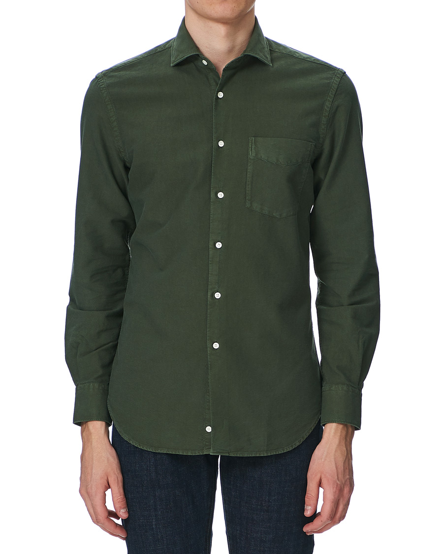 Herren | Hemden | Aspesi | Regular Dyed Linen Shirt Washed Green