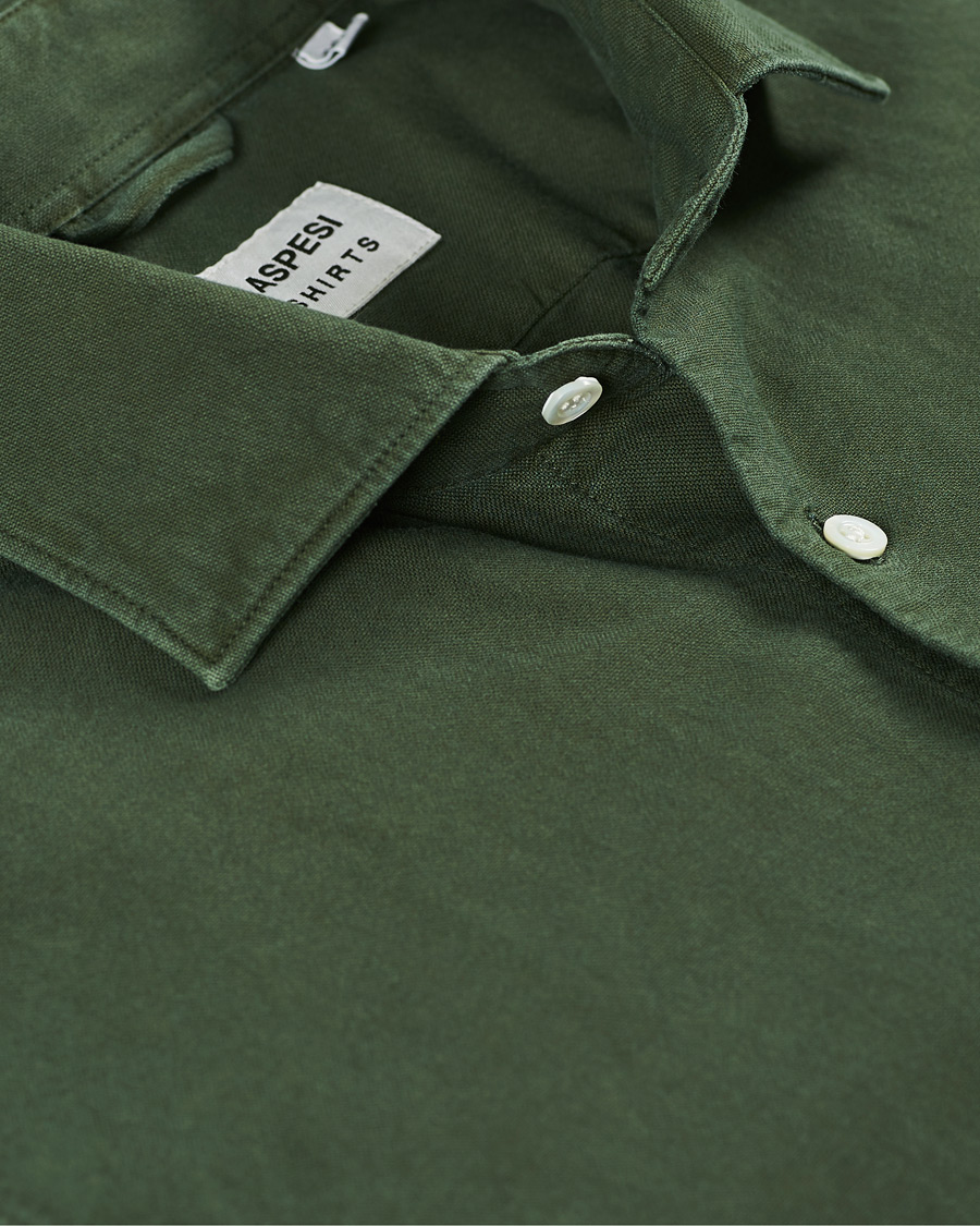 Herren | Hemden | Aspesi | Regular Dyed Linen Shirt Washed Green