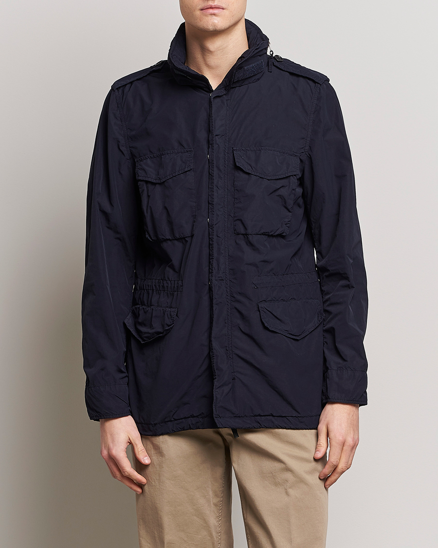 Herren | Feldjacken | Aspesi | Giubotto Garment Dyed Field Jacket Navy