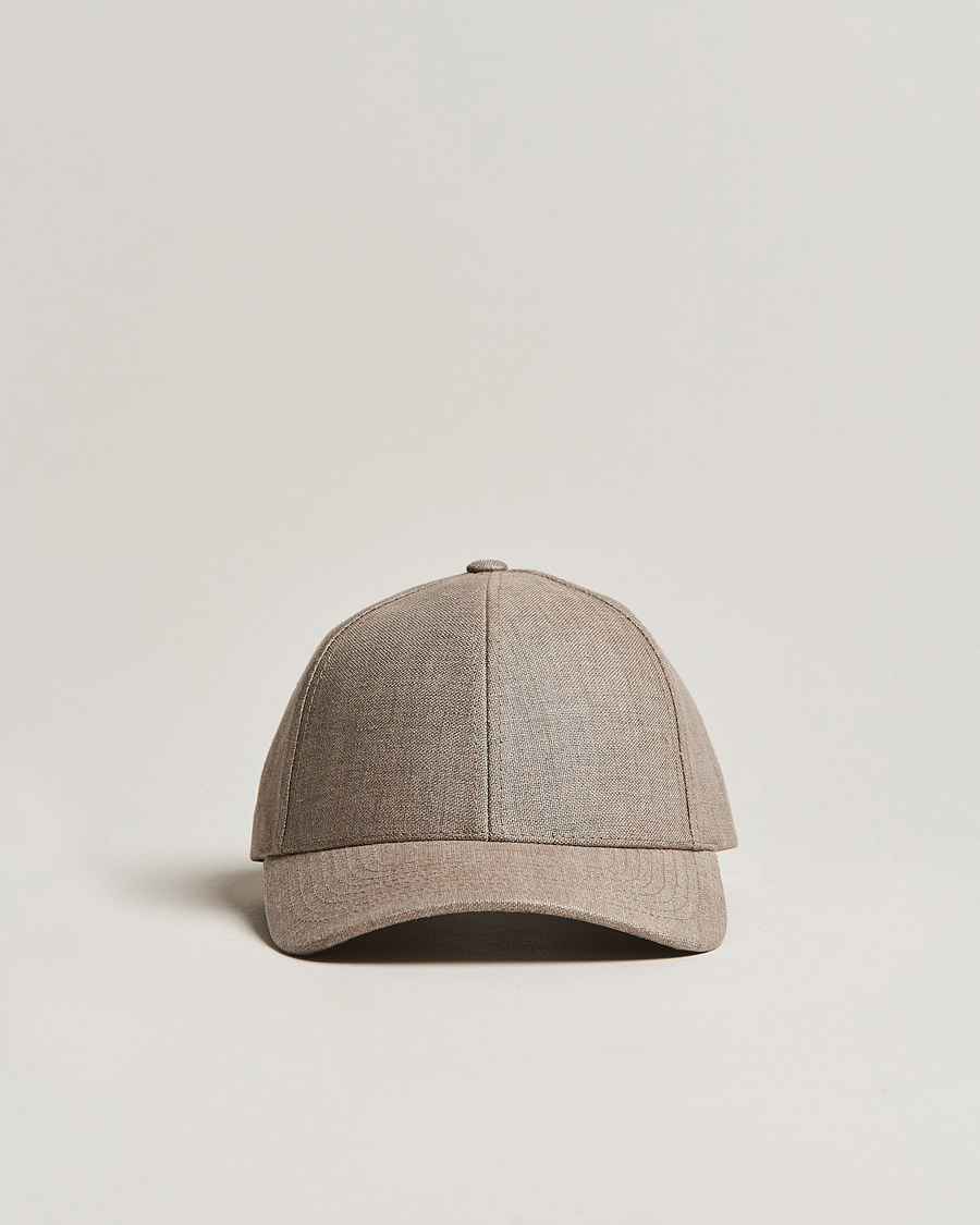 Herren | Hüte & Mützen | Varsity Headwear | Linen Baseball Cap Argent Khaki