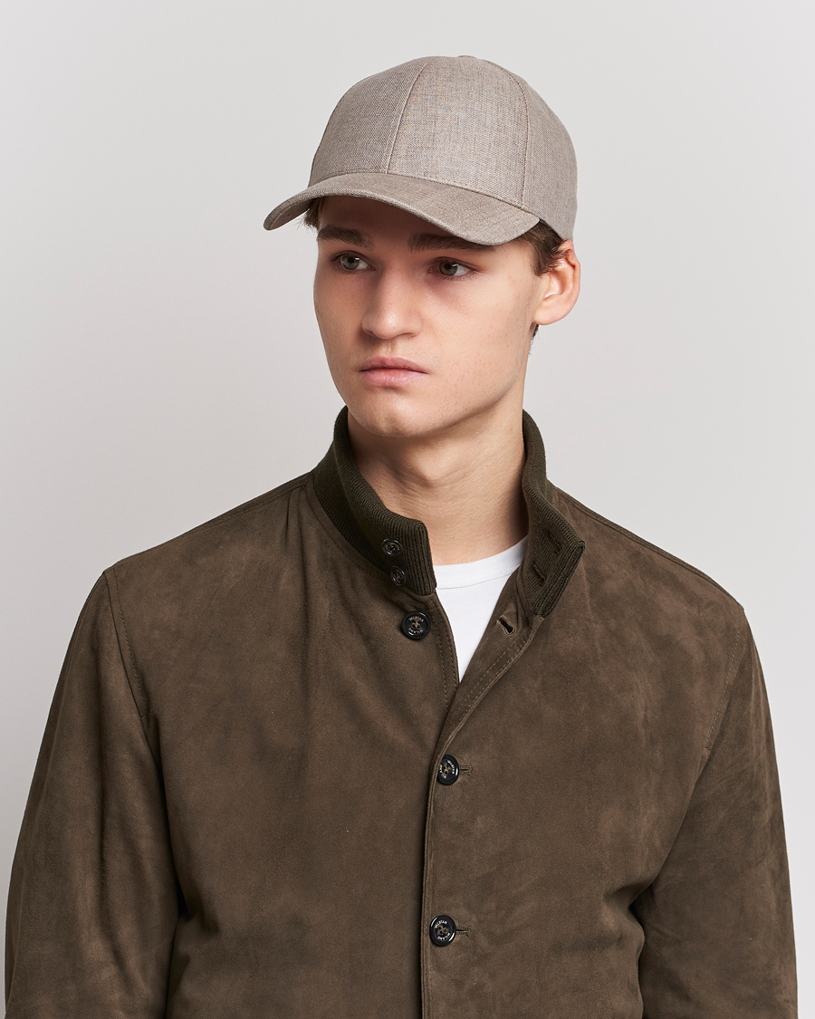 Herren | New Nordics | Varsity Headwear | Linen Baseball Cap Argent Khaki