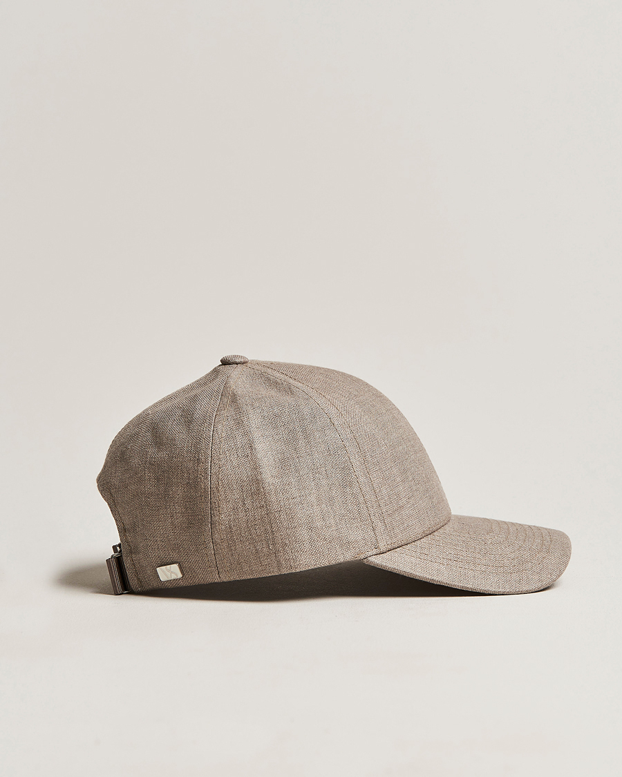 Herren | Hüte & Mützen | Varsity Headwear | Linen Baseball Cap Argent Khaki