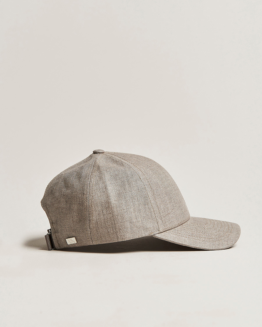 Herren | Hüte & Mützen | Varsity Headwear | Linen Baseball Cap Argent Khaki