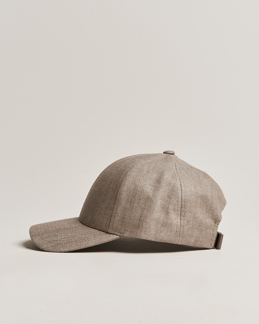 Herren | Hüte & Mützen | Varsity Headwear | Linen Baseball Cap Argent Khaki