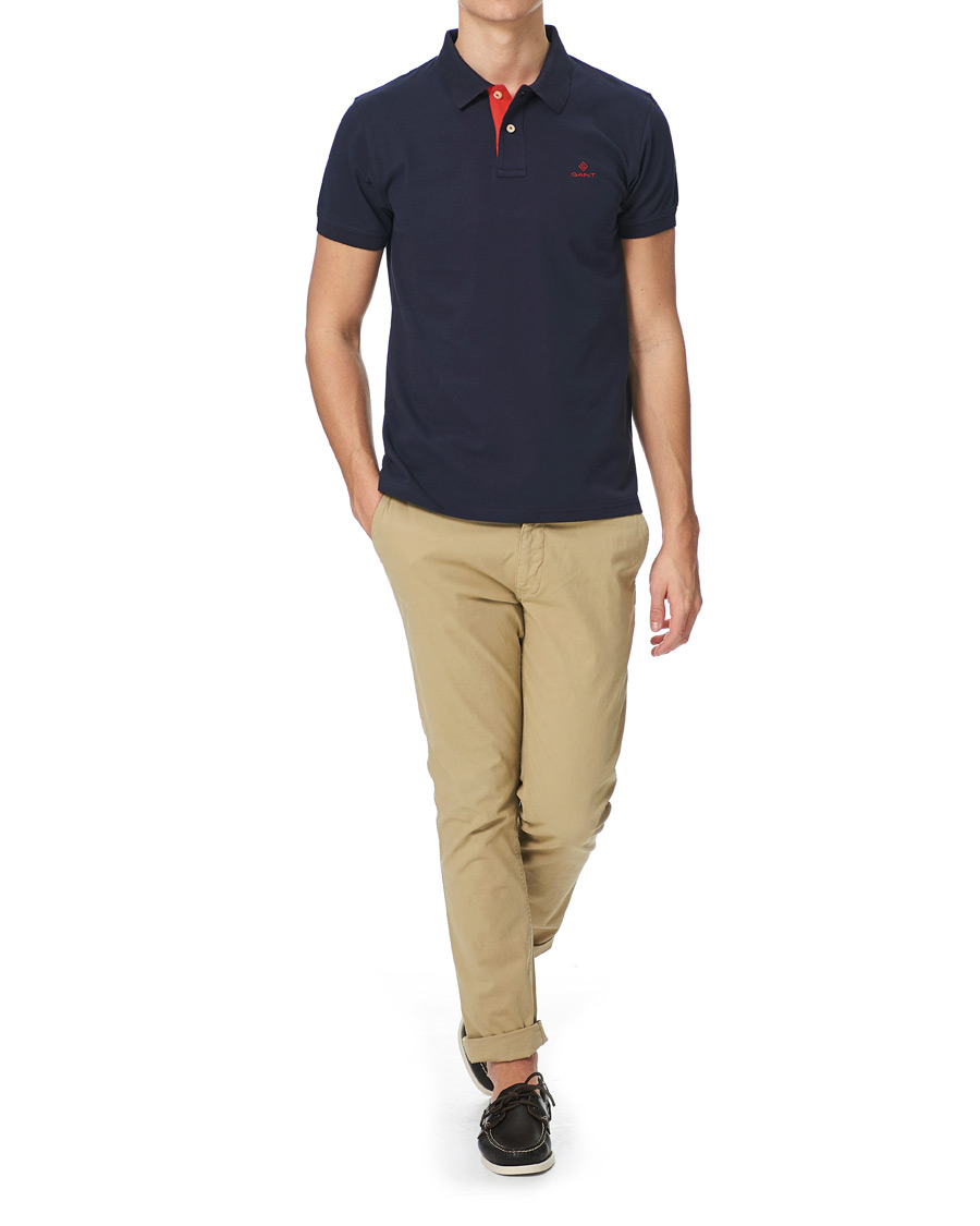 Herren | Poloshirts | GANT | Contrast Collar Polo Evening Blue