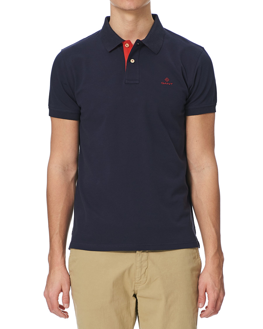 Herren | Poloshirts | GANT | Contrast Collar Polo Evening Blue