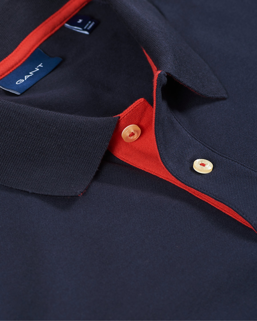 Herren | Poloshirts | GANT | Contrast Collar Polo Evening Blue