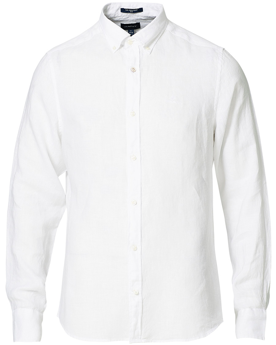 Herren | Hemden | GANT | Slim Fit Linen Shirt White
