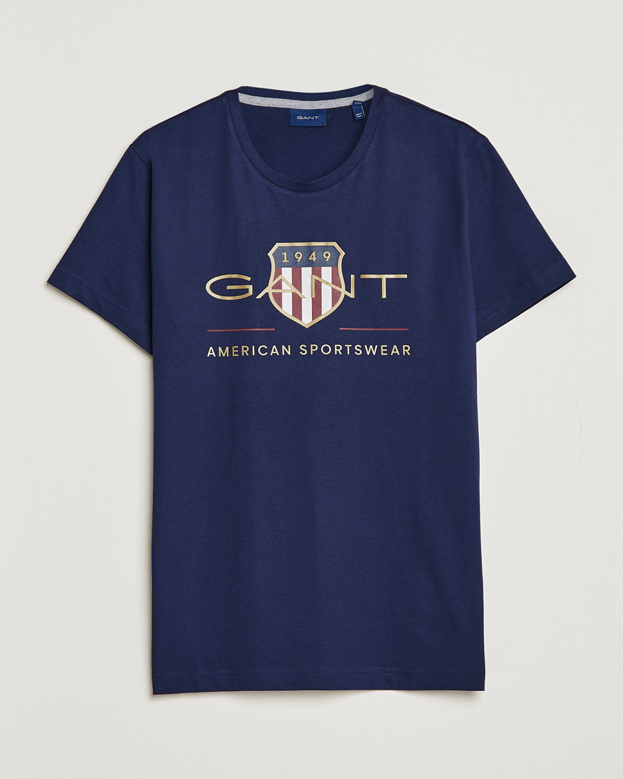 Herren | T-Shirts | GANT | Archive Shield Logo T-Shirt Evening Blue