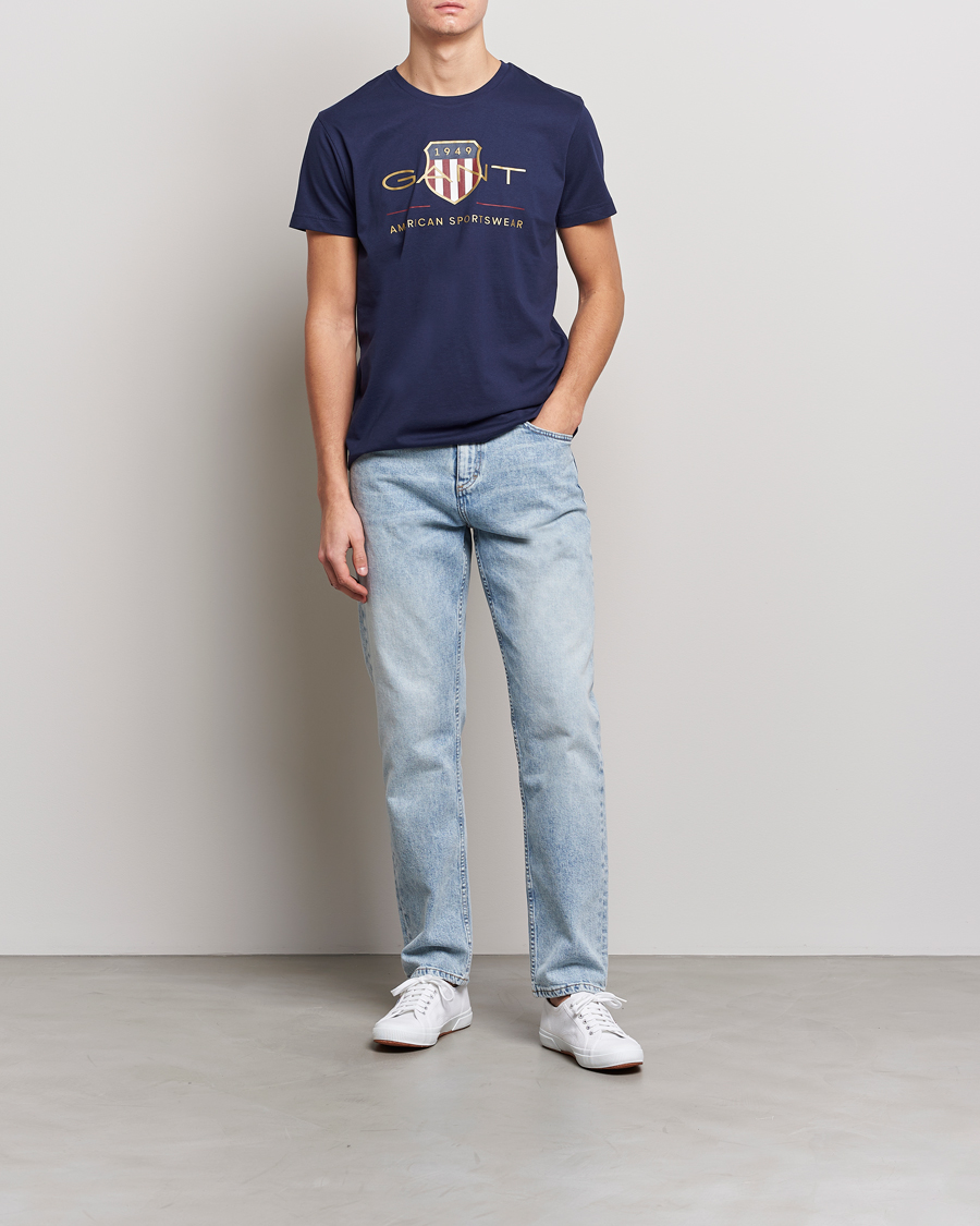 Herren | T-Shirts | GANT | Archive Shield Logo T-Shirt Evening Blue