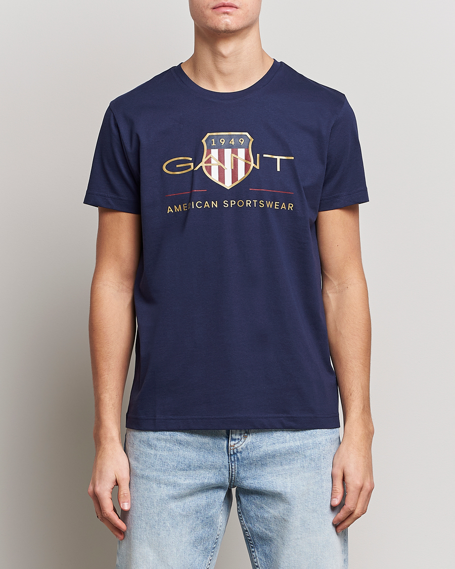Herren | T-Shirts | GANT | Archive Shield Logo T-Shirt Evening Blue