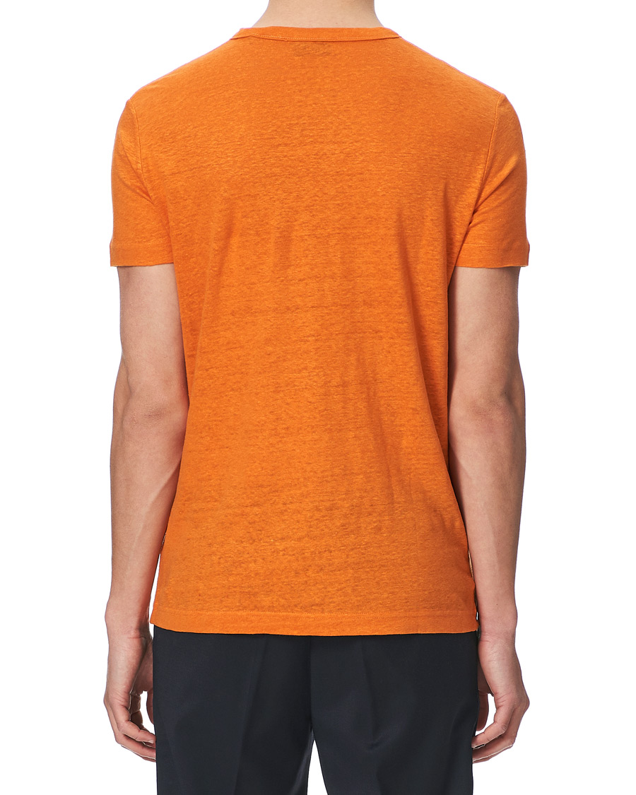 Herren | T-Shirts | GANT | Linen Crew Neck Tee Roset Orange