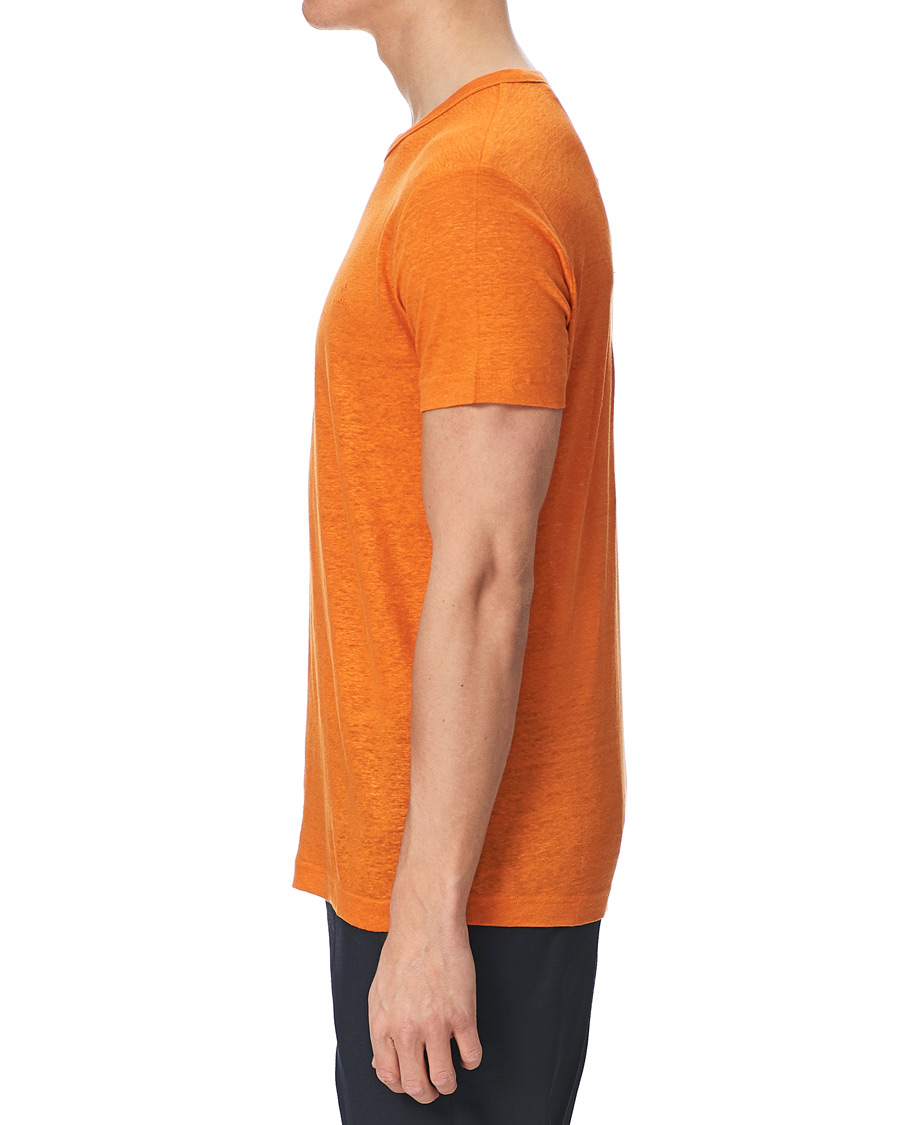 Herren | T-Shirts | GANT | Linen Crew Neck Tee Roset Orange
