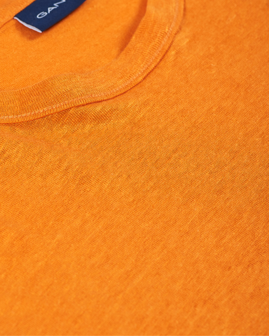 Herren | T-Shirts | GANT | Linen Crew Neck Tee Roset Orange