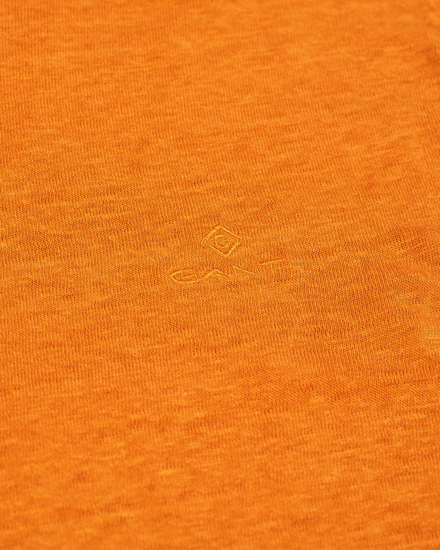 Herren | T-Shirts | GANT | Linen Crew Neck Tee Roset Orange
