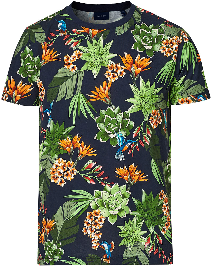 Herren | T-Shirts | GANT | Printed Humming Garden Tee Evening Blue