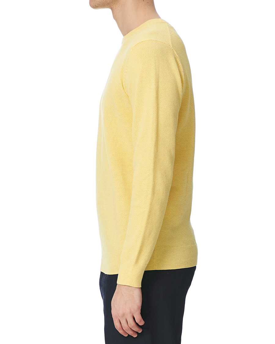Herren | Pullover | GANT | Cotton Pique Crew Neck Sweater Brimstone Yellow