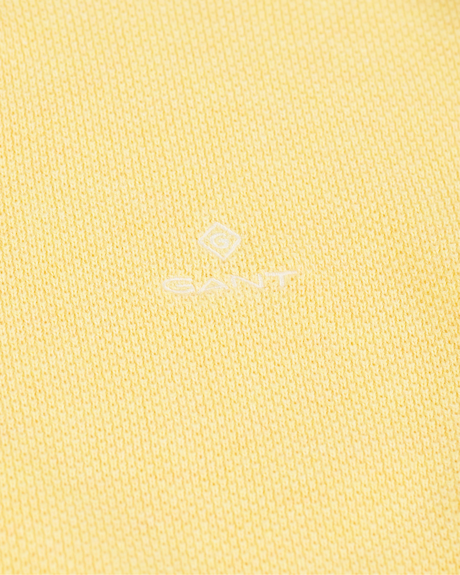 Herren | Pullover | GANT | Cotton Pique Crew Neck Sweater Brimstone Yellow