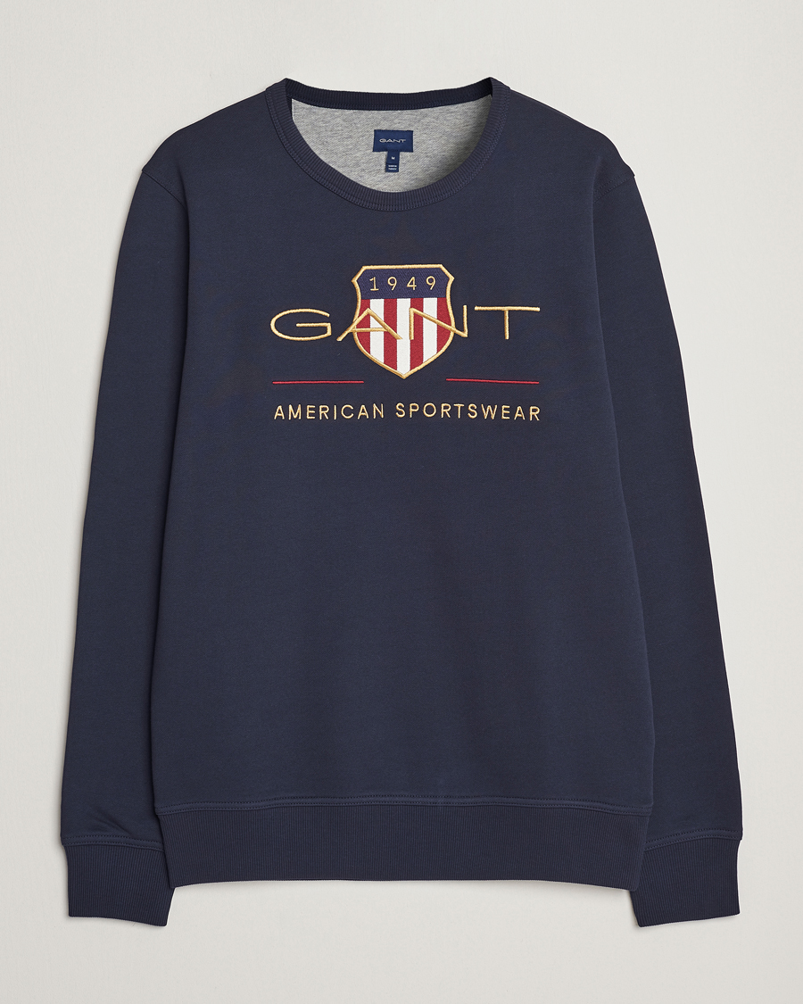 Herren | Pullover | GANT | Archive Shield Crew Neck Sweatershirt Evening Blue
