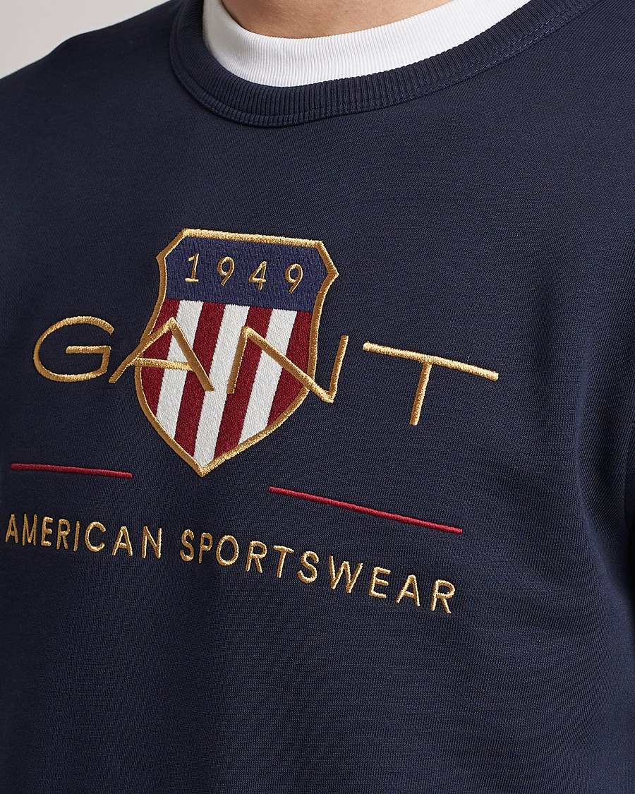Herren | Pullover | GANT | Archive Shield Crew Neck Sweatershirt Evening Blue