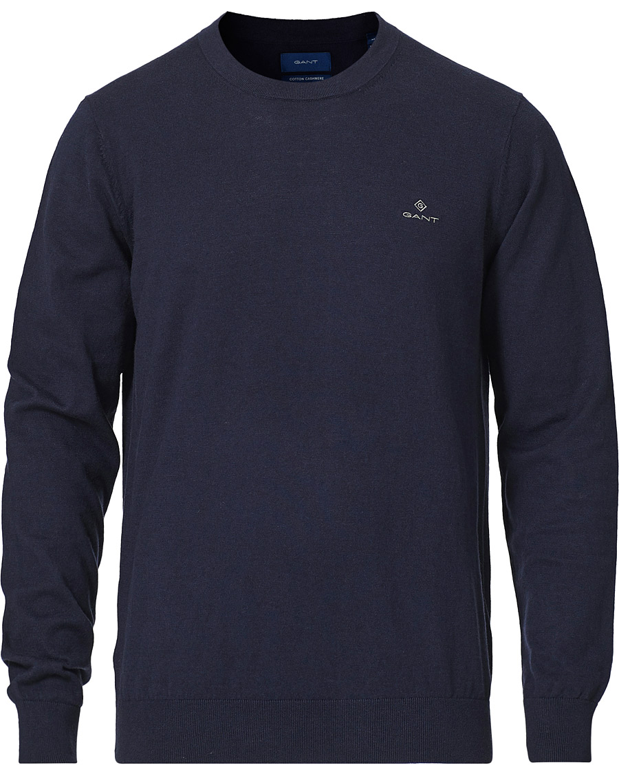 Herren | Pullover | GANT | Cotton/Cashmere Crew Neck Pullover Evening Blue