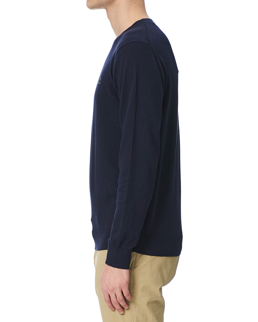Herren | Pullover | GANT | Cotton/Cashmere Crew Neck Pullover Evening Blue