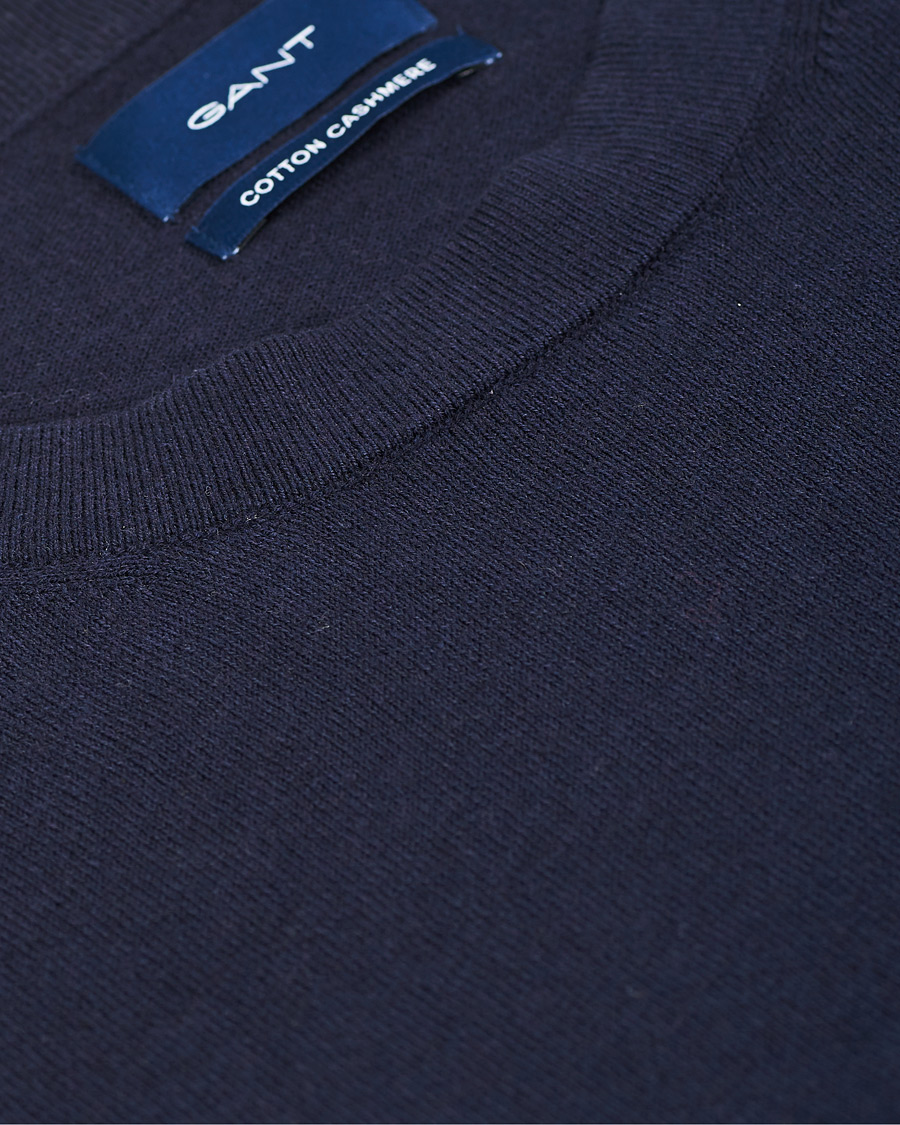 Herren | Pullover | GANT | Cotton/Cashmere Crew Neck Pullover Evening Blue
