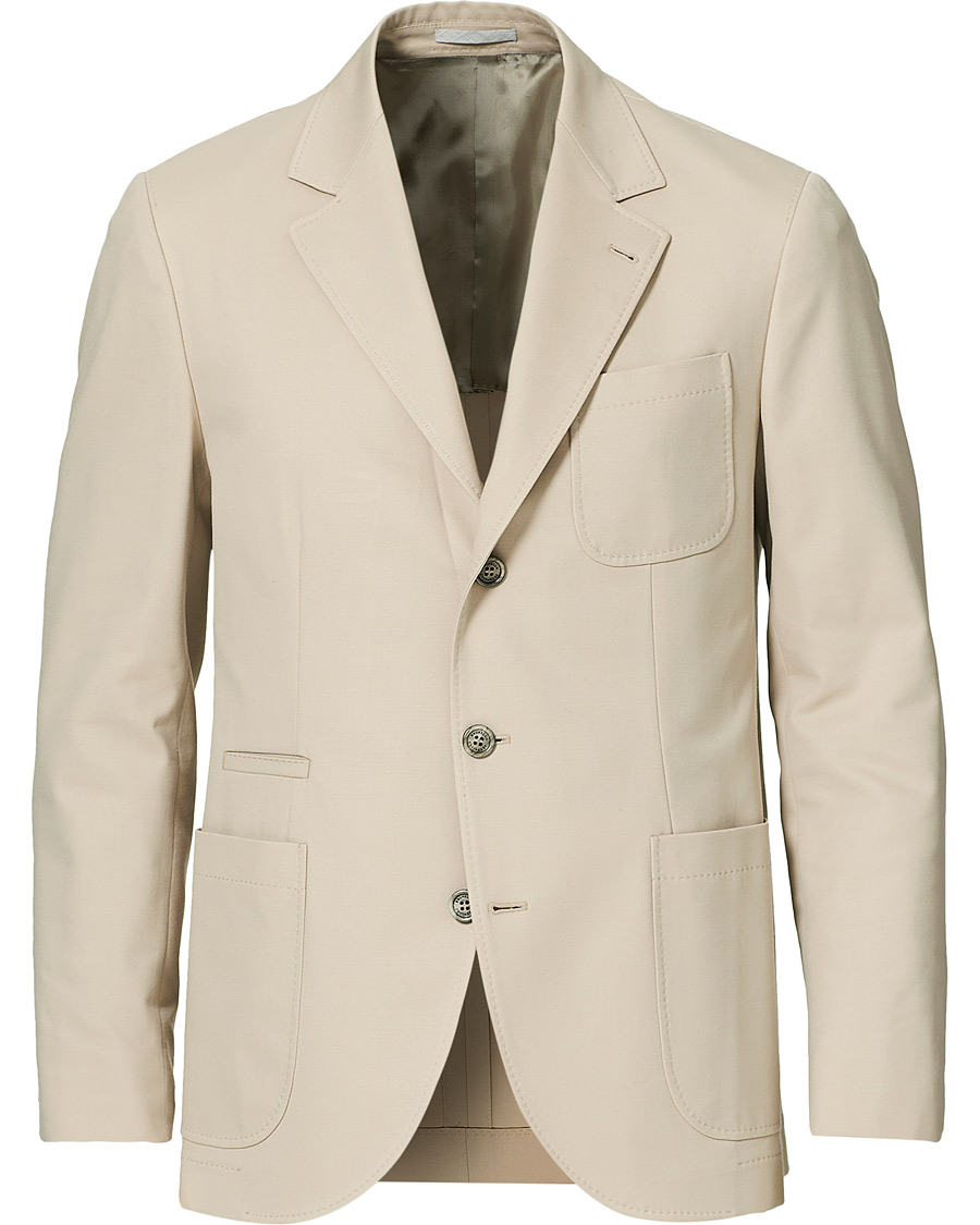 Herren | Sakkos | Brunello Cucinelli | Cotton Gabardine Patch Pocket Blazer Sand