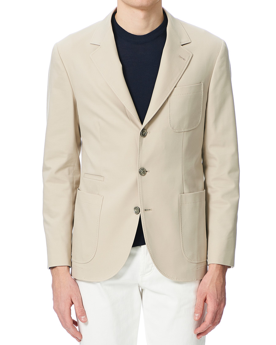Herren | Sakkos | Brunello Cucinelli | Cotton Gabardine Patch Pocket Blazer Sand