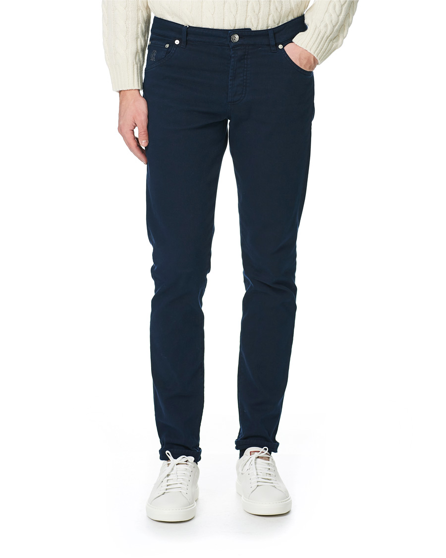 Herren | Brunello Cucinelli | Brunello Cucinelli | Slim Fit 5-Pocket Twill Pants Navy