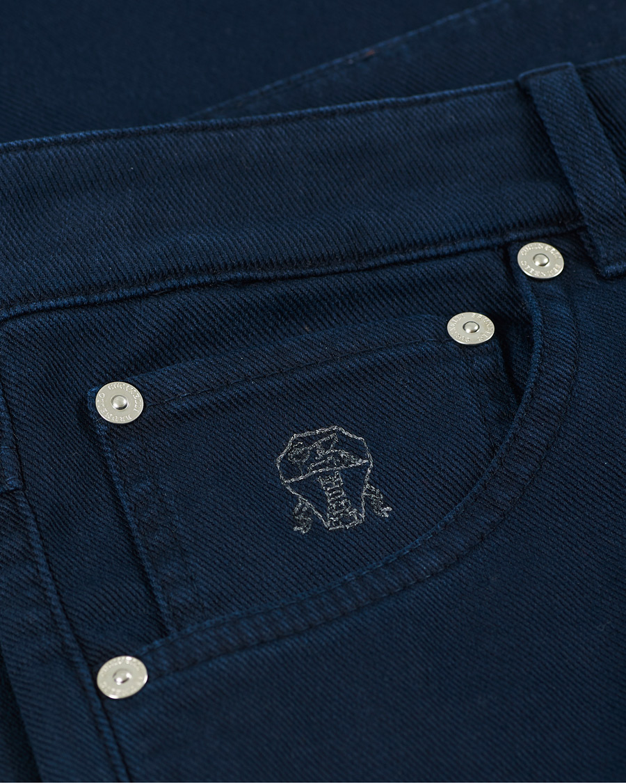 Herren | Hosen | Brunello Cucinelli | Slim Fit 5-Pocket Twill Pants Navy