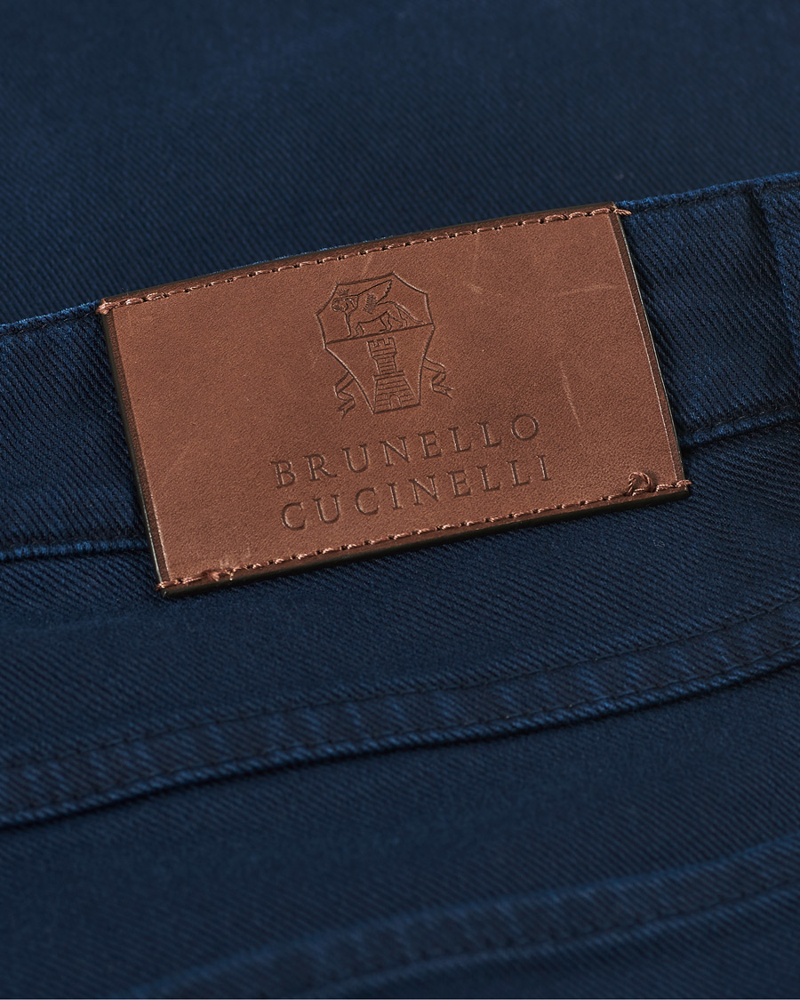 Herren | Hosen | Brunello Cucinelli | Slim Fit 5-Pocket Twill Pants Navy