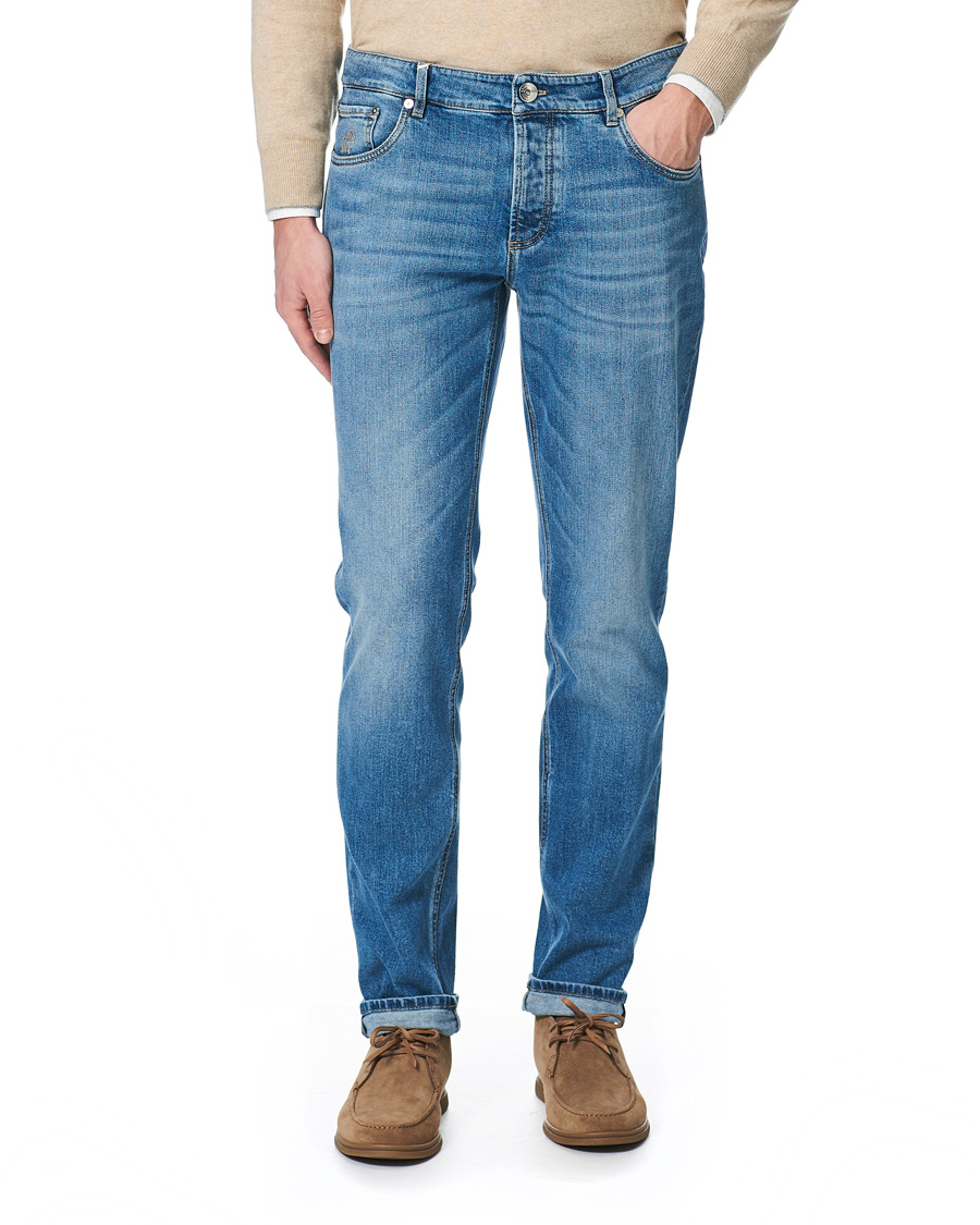 Herren | Jeans | Brunello Cucinelli | Slim Fit Jeans Light Wash