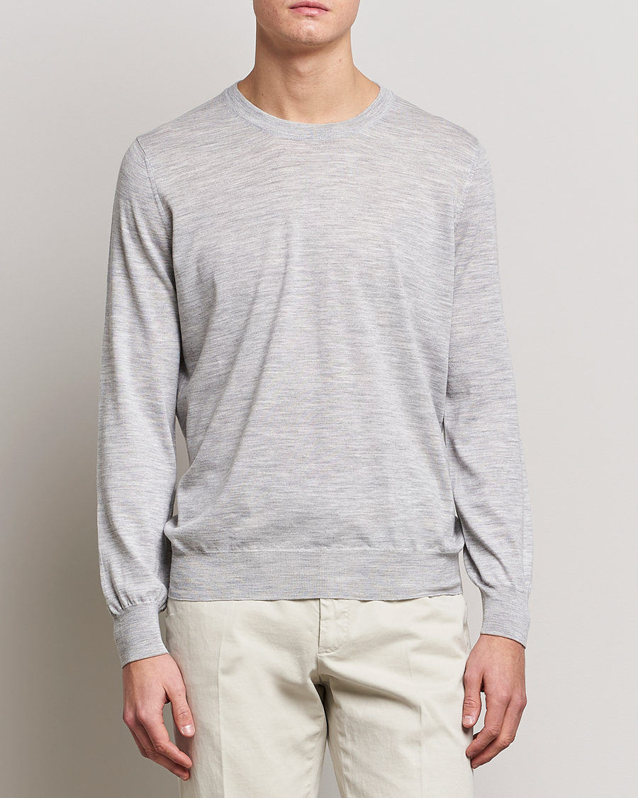 Herren | Pullover | Brunello Cucinelli | Cashmere/Wool Crew Neck Sweater Light Grey