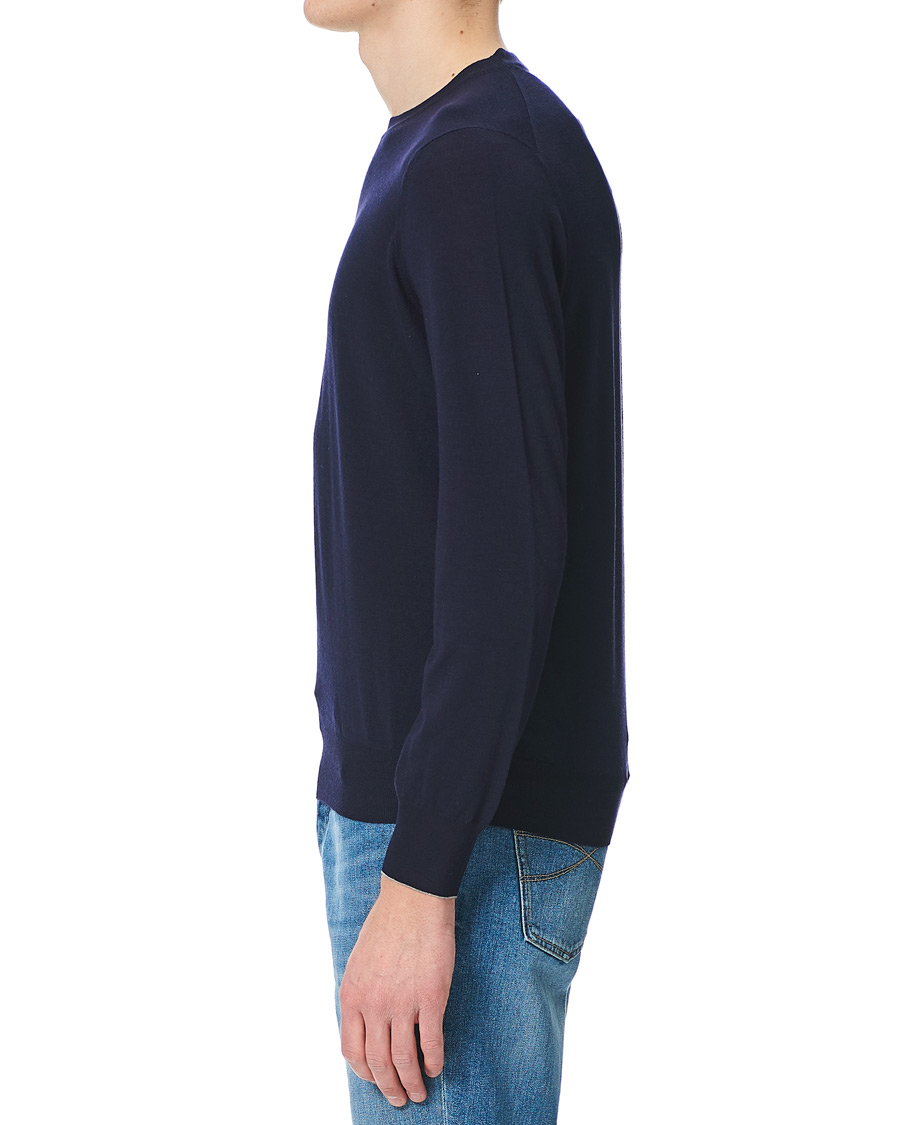 Herren | Pullover | Brunello Cucinelli | Cashmere/Wool Crew Neck Sweater Navy