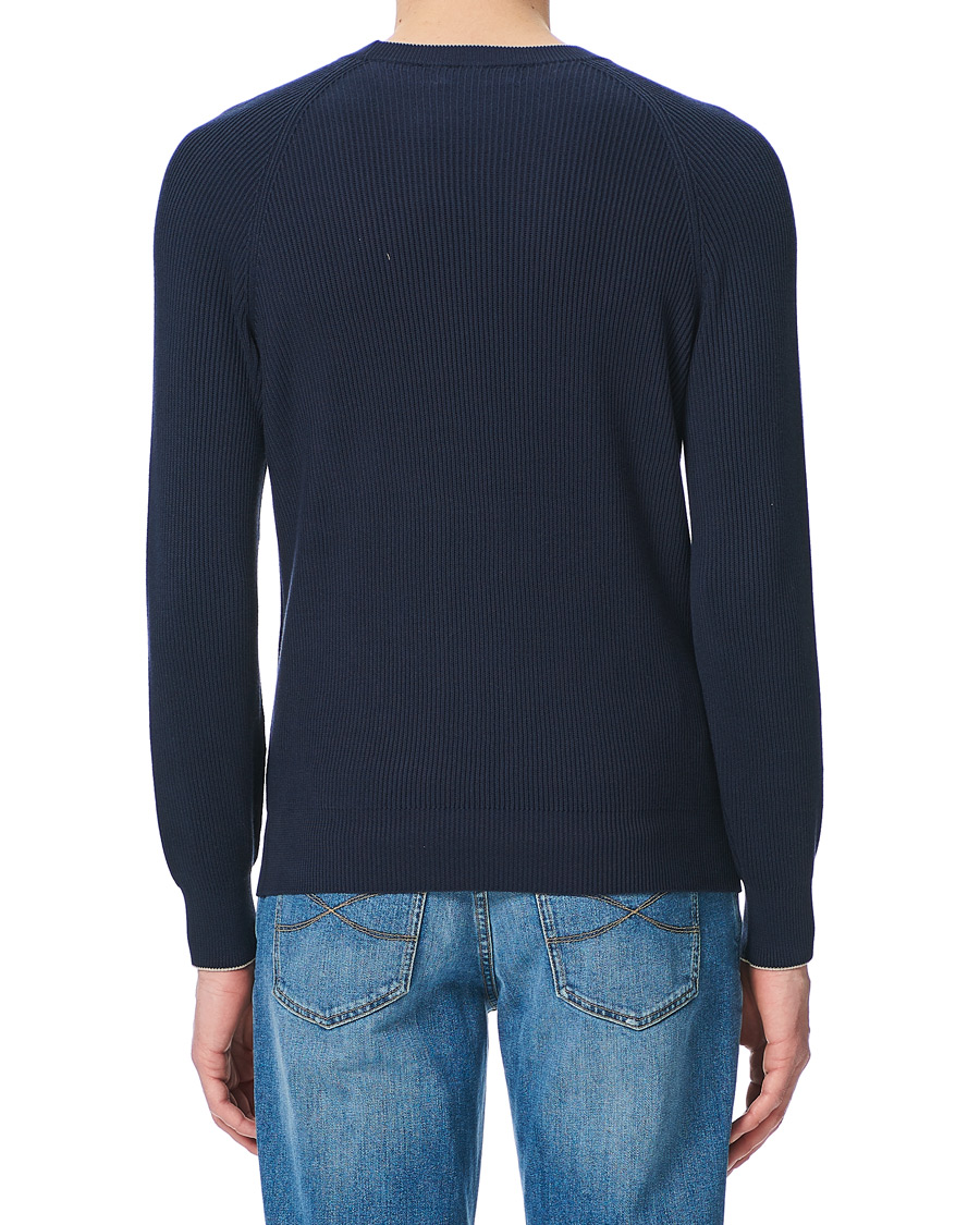 Herren | Pullover | Brunello Cucinelli | Rib Stitch Navy