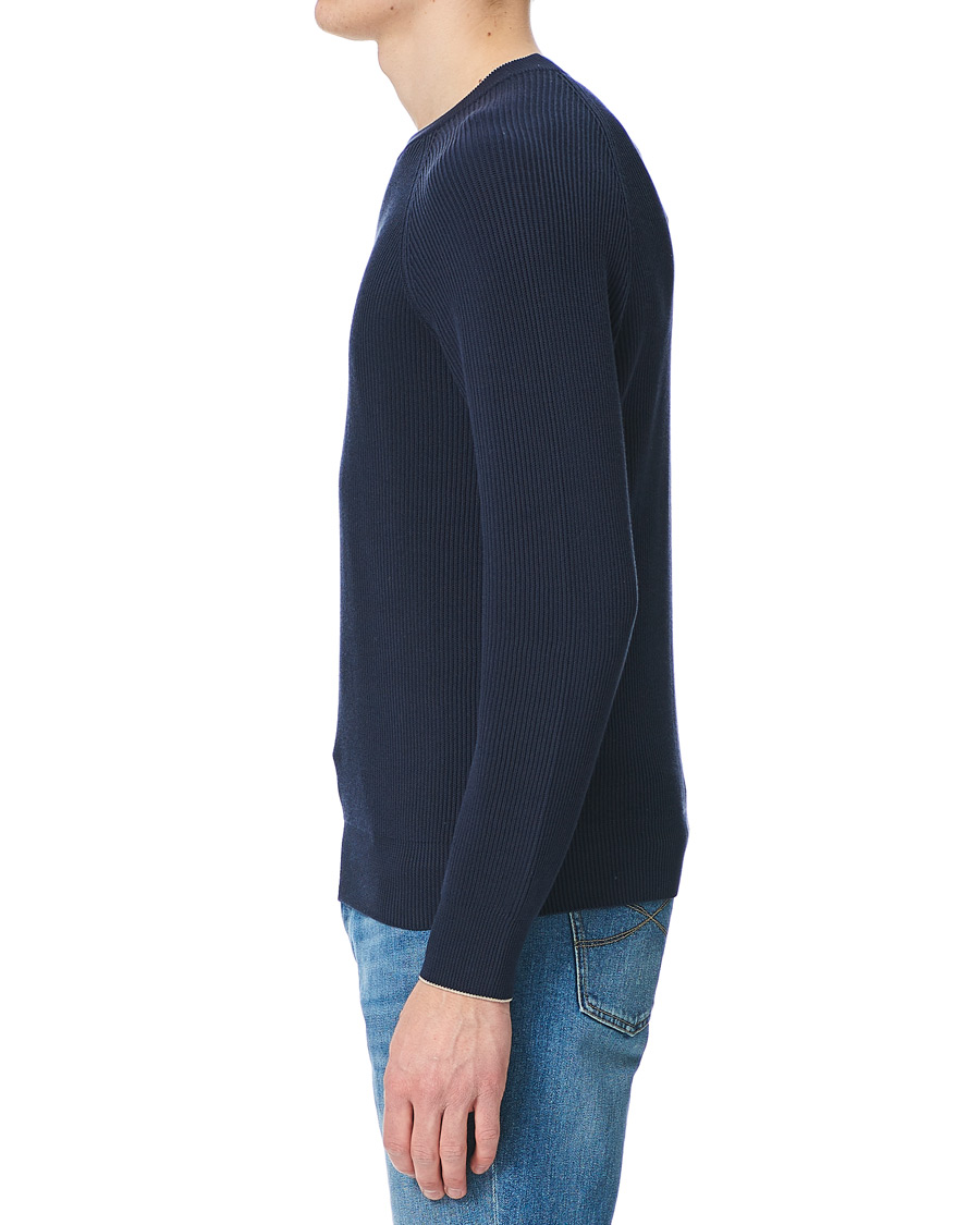 Herren | Pullover | Brunello Cucinelli | Rib Stitch Navy