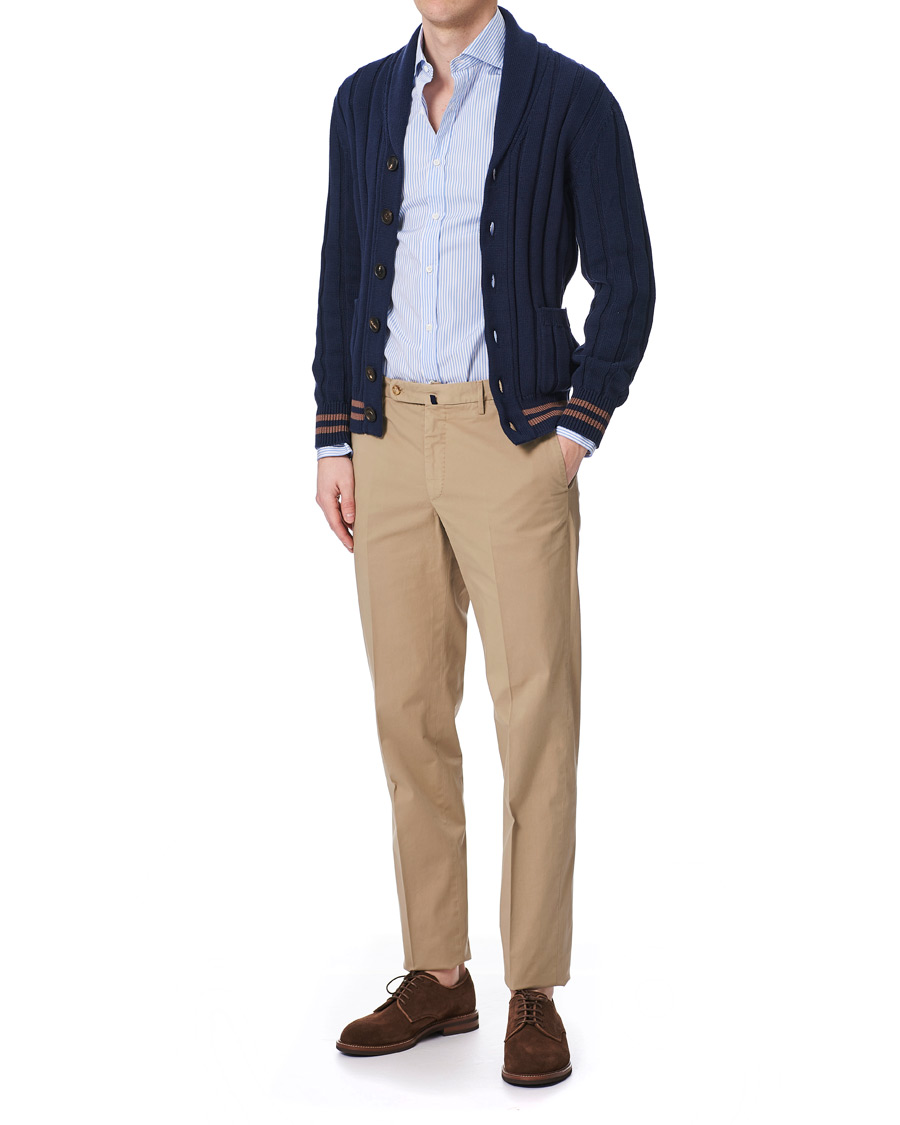 Herren | Hemden | Brunello Cucinelli | Slim Fit Striped Poplin Shirt Light Blue
