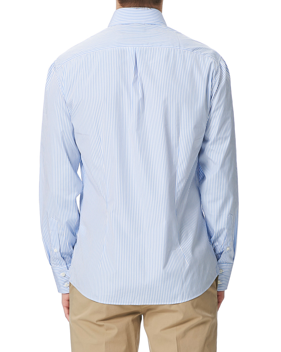 Herren | Hemden | Brunello Cucinelli | Slim Fit Striped Poplin Shirt Light Blue