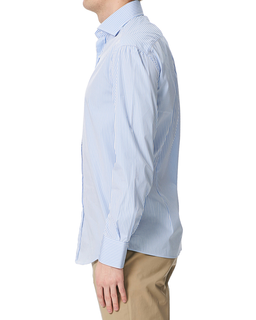 Herren | Hemden | Brunello Cucinelli | Slim Fit Striped Poplin Shirt Light Blue
