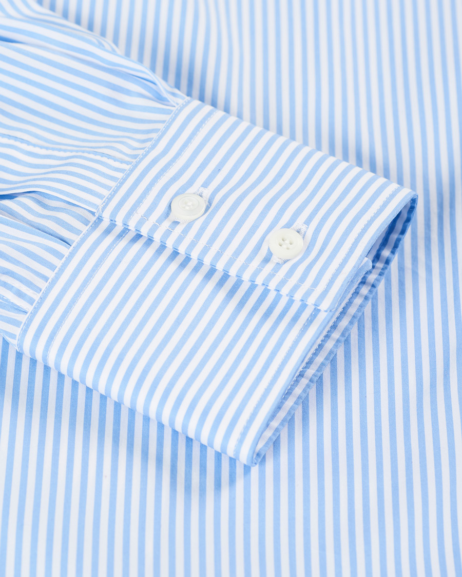 Herren | Hemden | Brunello Cucinelli | Slim Fit Striped Poplin Shirt Light Blue