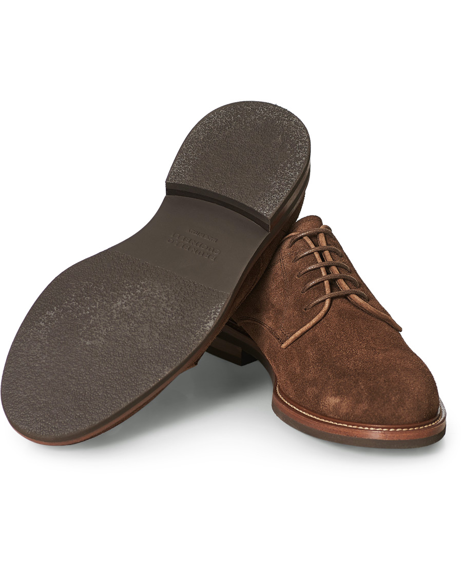 Herren | Brunello Cucinelli Plain Toe Derby Dark Brown Suede | Brunello Cucinelli | Plain Toe Derby Dark Brown Suede