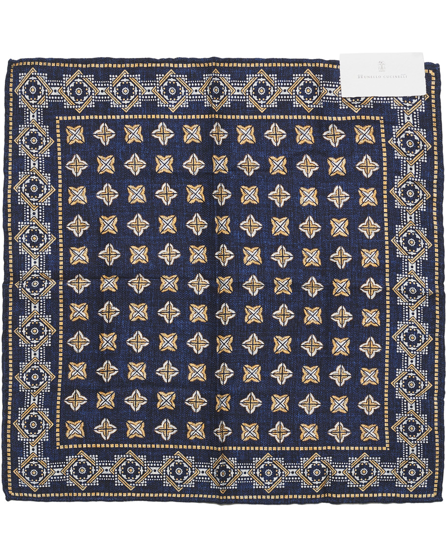 Herren | Brunello Cucinelli Dotted Pocket Square Blue | Brunello Cucinelli | Dotted Pocket Square Blue