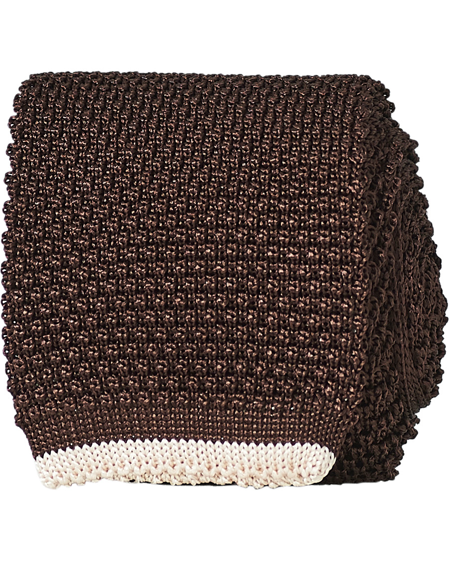 Herren | Brunello Cucinelli Knitted Tie Brown | Brunello Cucinelli | Knitted Tie Brown