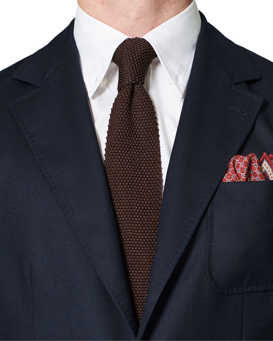 Herren | Brunello Cucinelli Knitted Tie Brown | Brunello Cucinelli | Knitted Tie Brown