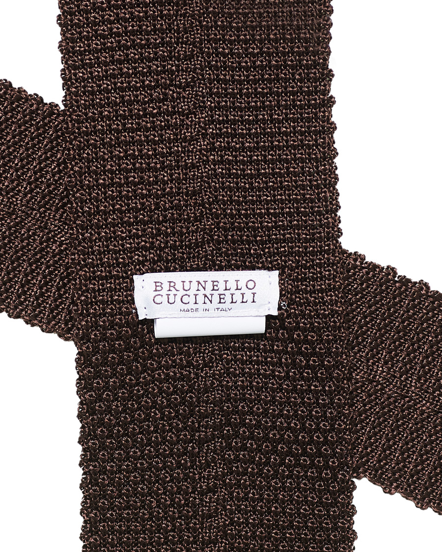 Herren | Brunello Cucinelli Knitted Tie Brown | Brunello Cucinelli | Knitted Tie Brown