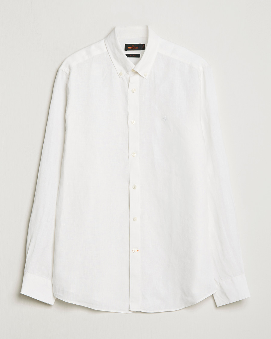 Herren | Hemden | Morris | Douglas Linen Button Down Shirt White