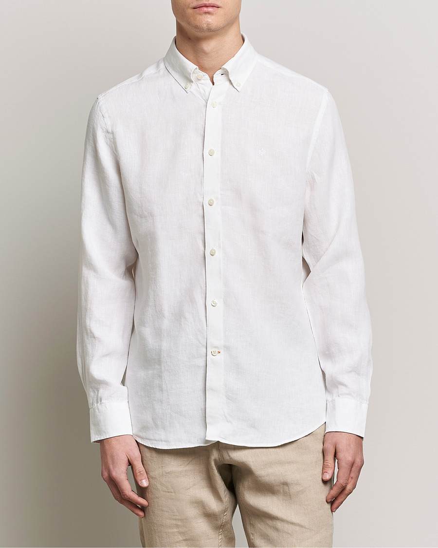 Herren | Hemden | Morris | Douglas Linen Button Down Shirt White