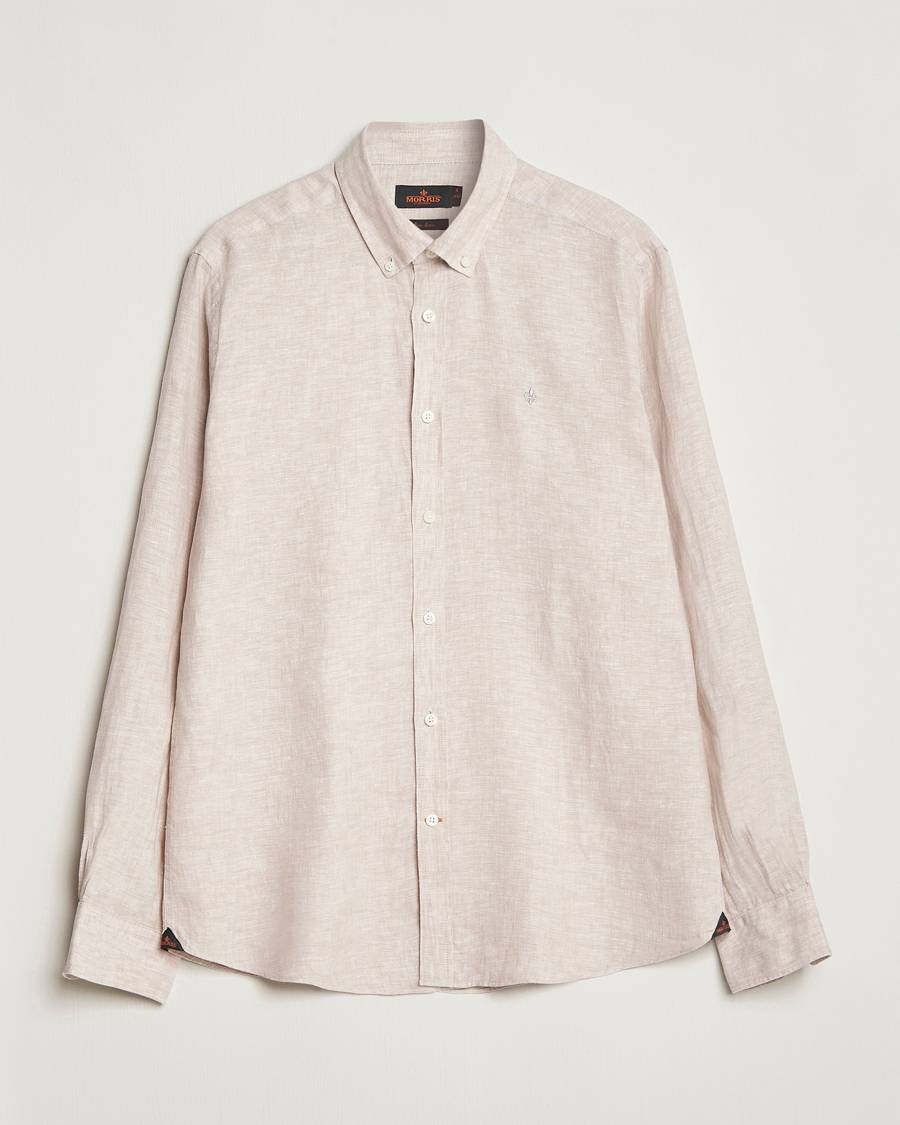 Herren | Hemden | Morris | Douglas Linen Button Down Shirt Khaki