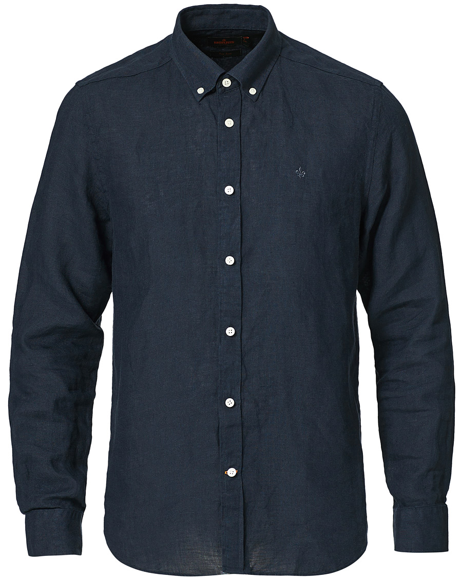 Herren | Hemden | Morris | Douglas Linen Shirt Dark Navy